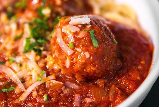 Veggie Meatballs with Tomato Courgetti